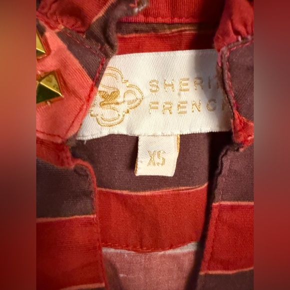 Sheridan French Liv Blouse in Red Plaid with Gold Studs Size XS - Picture 11 of 12